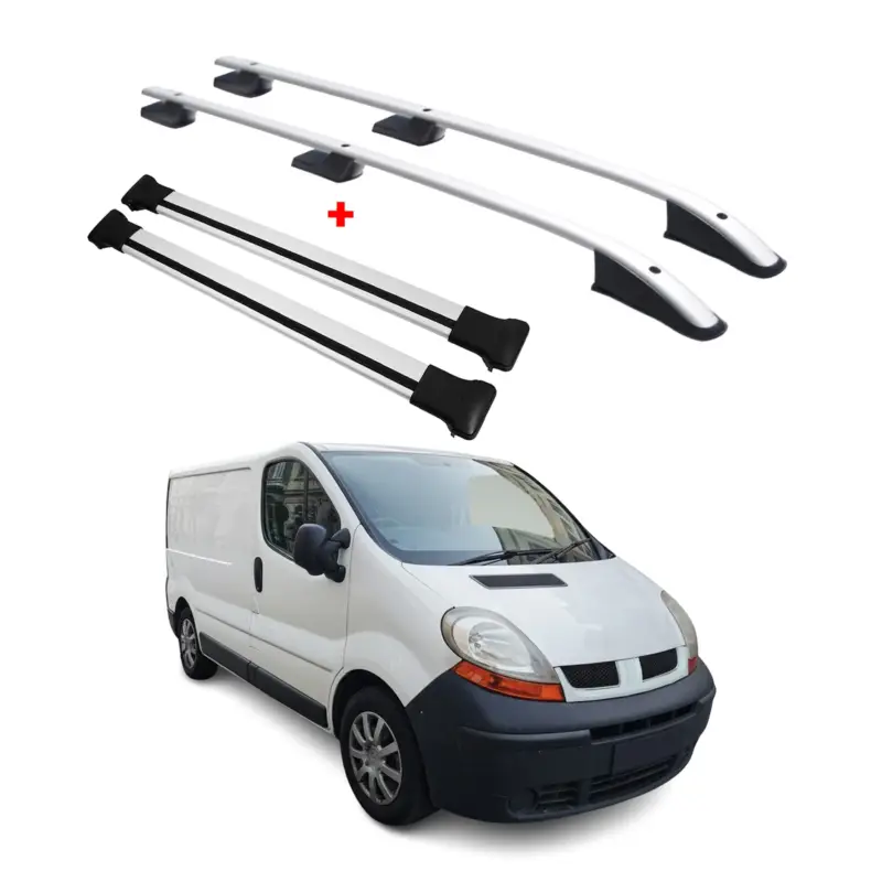 Dachreling + Dachträger für Renault Trafic / Opel Vivaro A 2001-2014 L1 Grau Letzte Chance