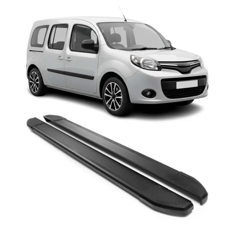 Alu Seitenschweller Trittbretter für Renault Kangoo 2007-2021 Schwarz 2tlg Nur Heute