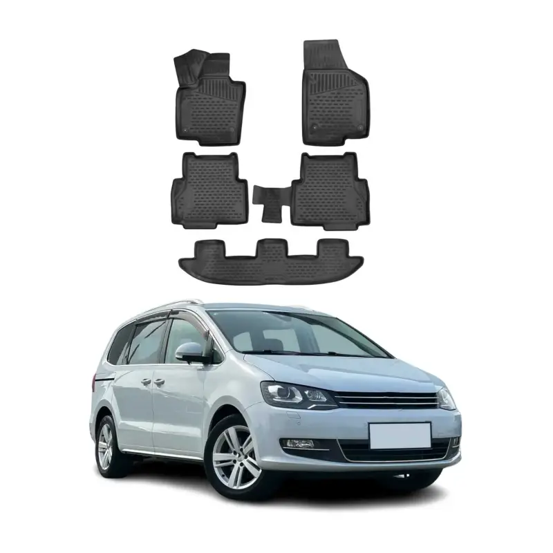 OMAC Gummimatten Fußmatten für VW Sharan 2010-2023 TPE Automatten Schwarz 5x Nur Heute
