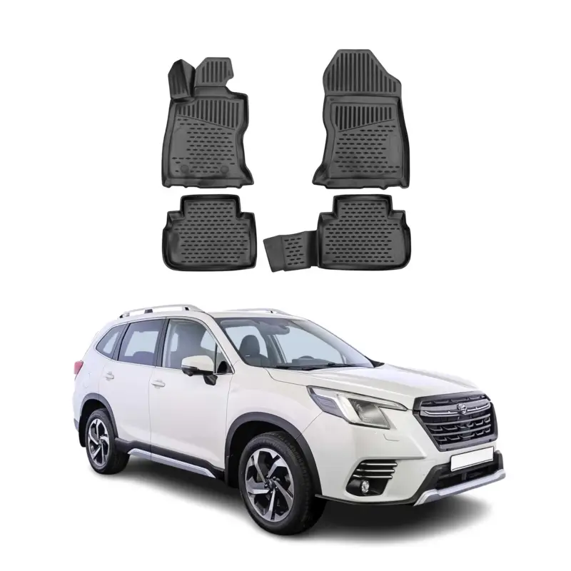 Top-Preis OMAC Gummimatten Fußmatten für Subaru Forester V 2018-2025 TPE Matten Schwarz 4x