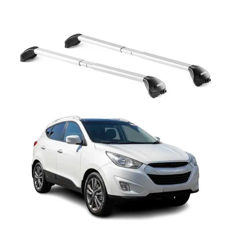 Dachträger Grundtäger für Hyundai ix35 2010-2015 100kg Alu Silber 2 tlg ABE Heißes Angebot