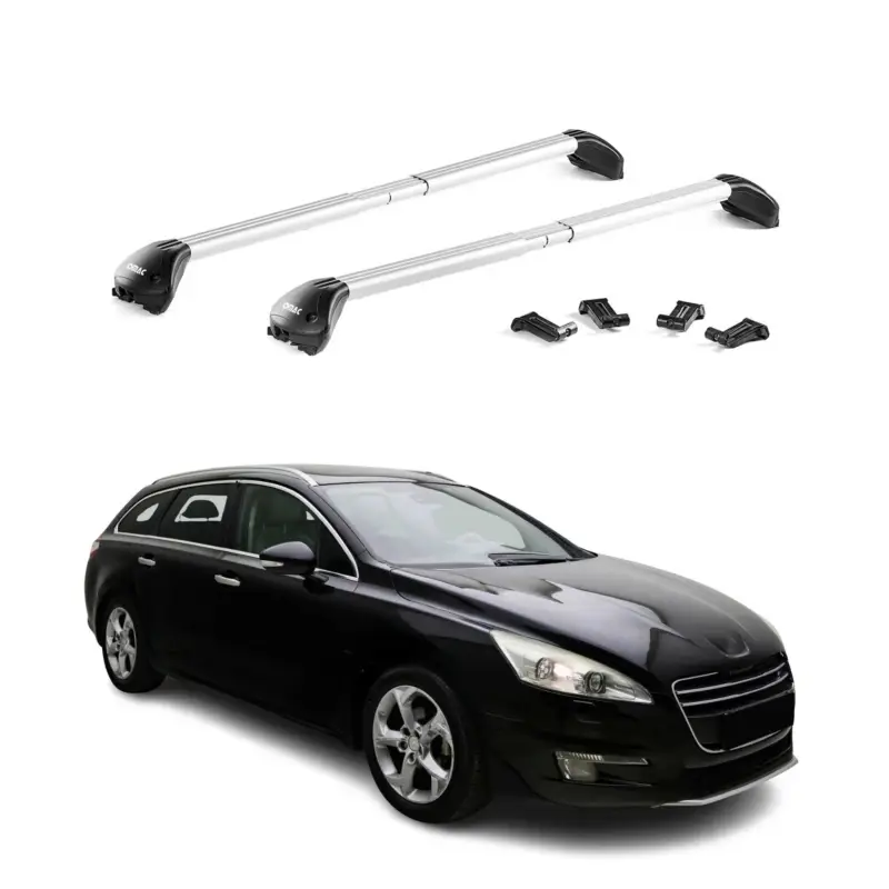 Dachträger Grundtäger für Peugeot 508 Kombi 2011-2018 100kg Alu Silber 2 tlg ABE Nur Für Kurze Zeit