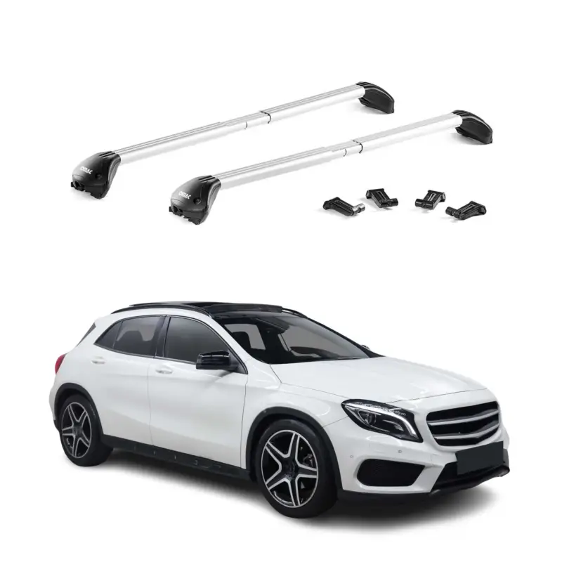 Dachträger Grundtäger für Mercedes GLA X156 2014-2020 100kg Alu Silber 2 tlg ABE Letzte Chance