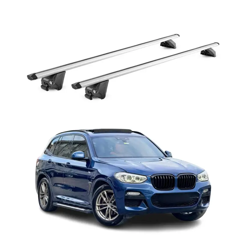 Neuheit Dachträger Grundtäger für BMW X3 G01 2017-2024 100kg Aluminium Silber 2tlg ABE