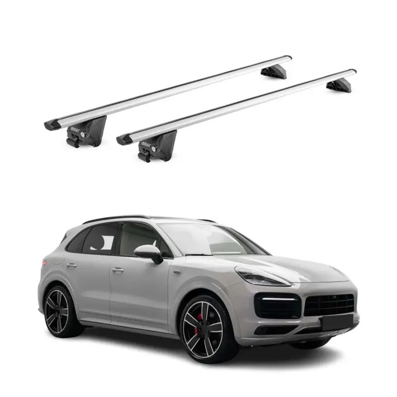 Dachträger Grundtäger für Porsche Cayenne 2019-2026 100kg Alu Silber 2tlg ABE Begrenztes Angebot