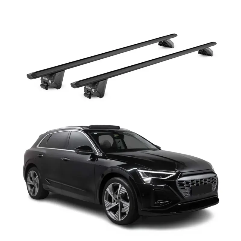 Neue Ware Dachträger Grundtäger für Audi e-Tron 2018-2025 100kg Alu Schwarz 2 tlg ABE