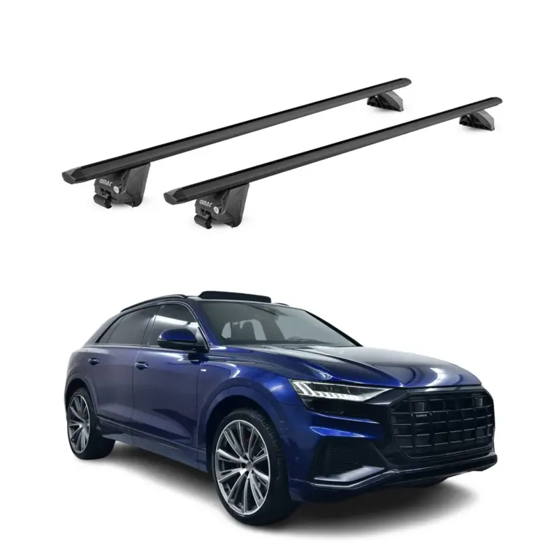 Sofort Bestellen Dachträger Grundtäger für Audi Q8 2018-2026 100kg Aluminium Schwarz 2 tlg ABE