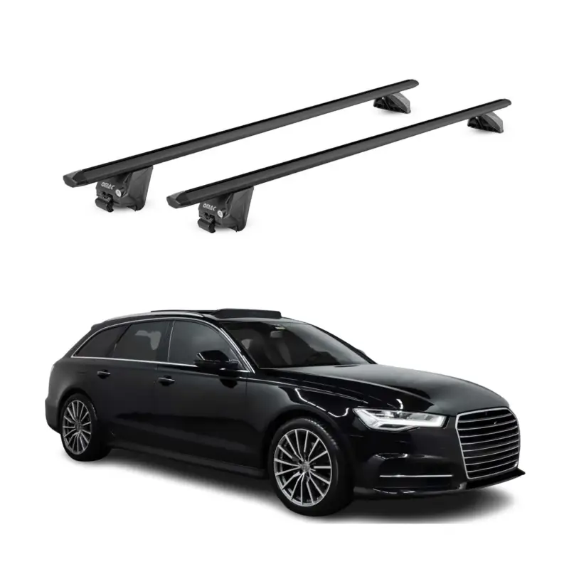 Dachträger Grundtäger für Audi A6 C7 Avant 2011-2018 100kg Alu Schwarz 2 tlg ABE Markenware