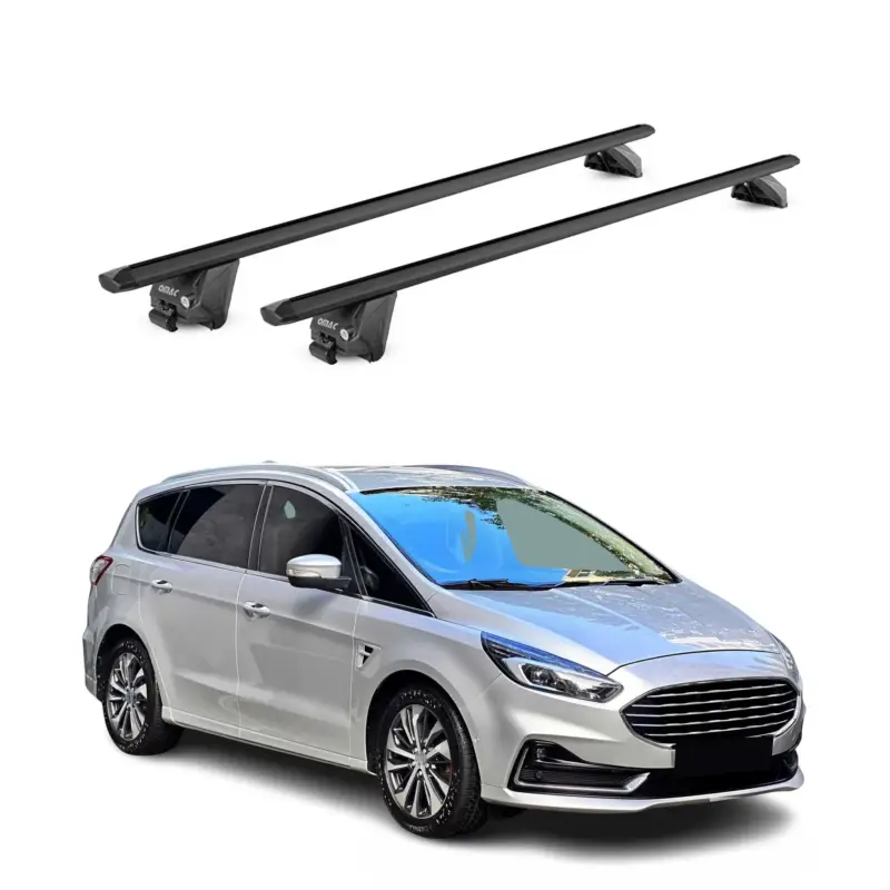 Dachträger Grundtäger für Ford S-Max II 2015-2023 100kg Aluminium Schwarz 2x ABE Nur Heute