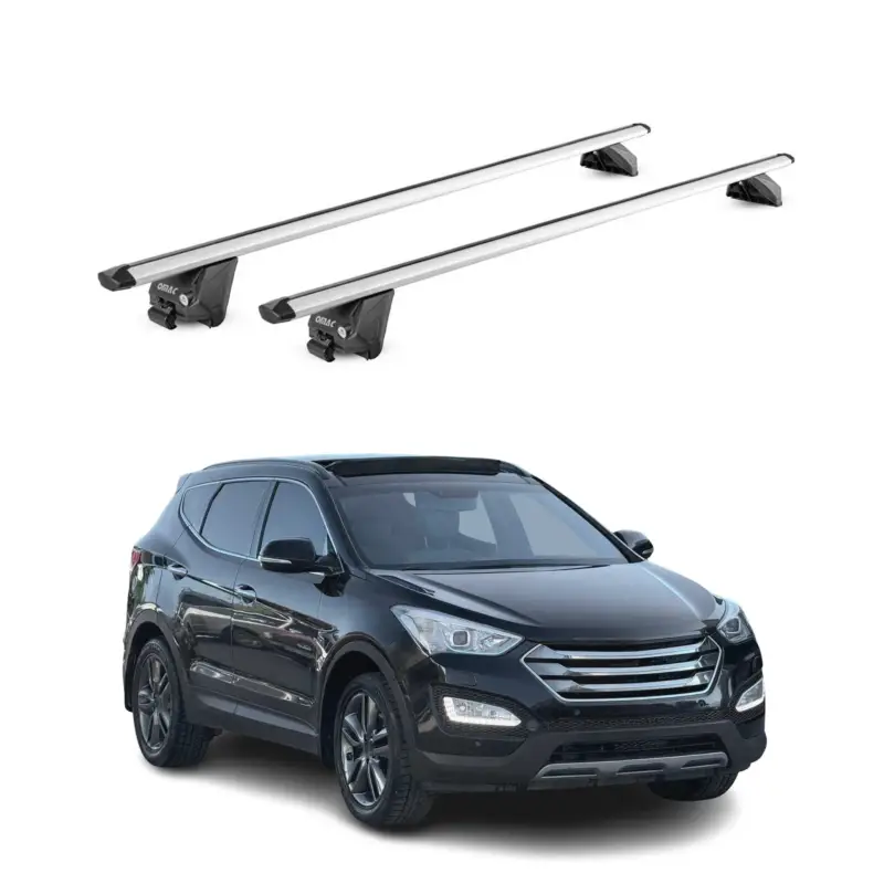 Preisknaller Dachträger Grundtäger für Hyundai Santa Fe 2012-2018 100kg Alu Silber 2tlg ABE