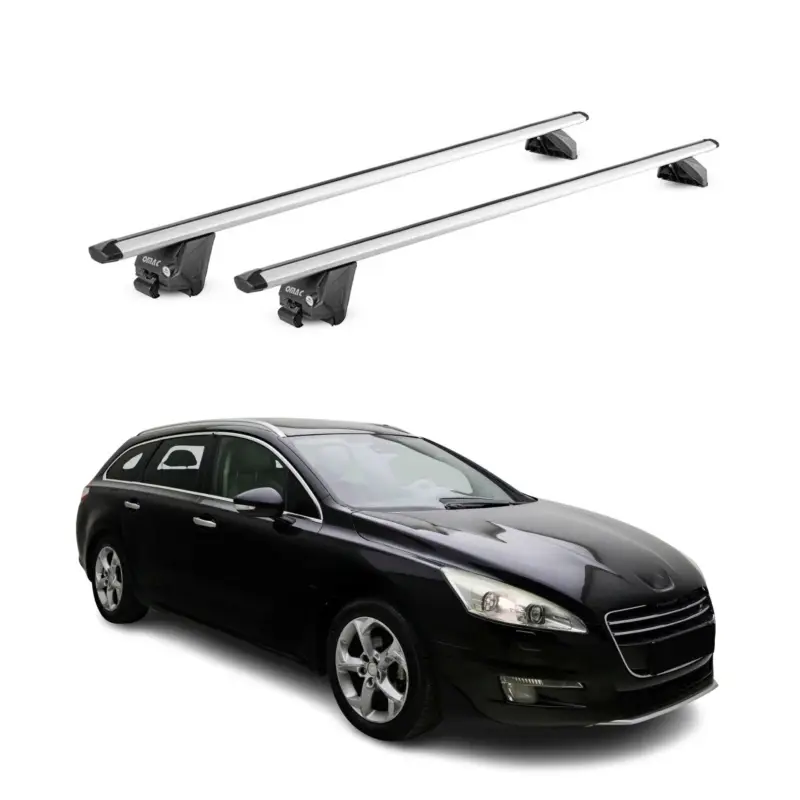 Preisreduziert Dachträger Grundtäger für Peugeot 508 Kombi 2011-2018 100kg Alu Silber 2 tlg ABE