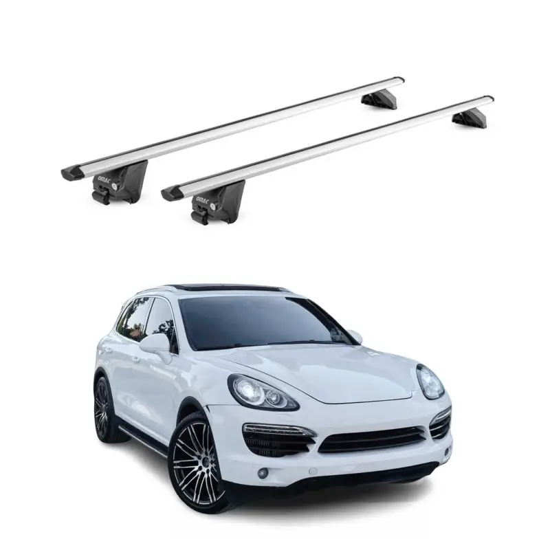 Dachträger Grundtäger für Porsche Macan 2015-2026 100kg Alu Silber 2tlg ABE Geprüft