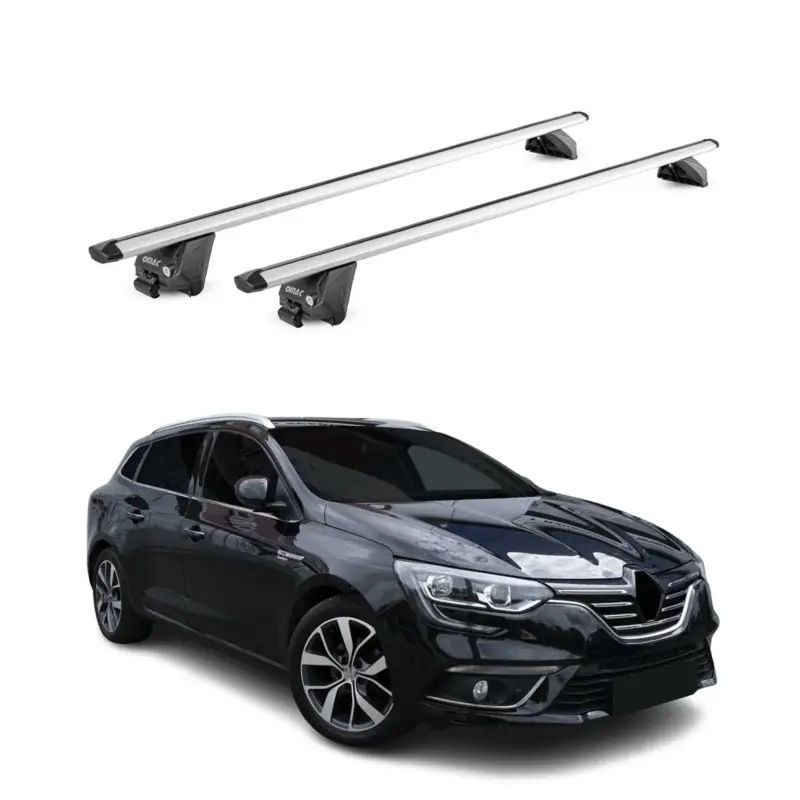 Dachträger für Renault Megane IV Grandtour 2016-2022 100kg Aluminium Grau 2tlg Finale Aktion