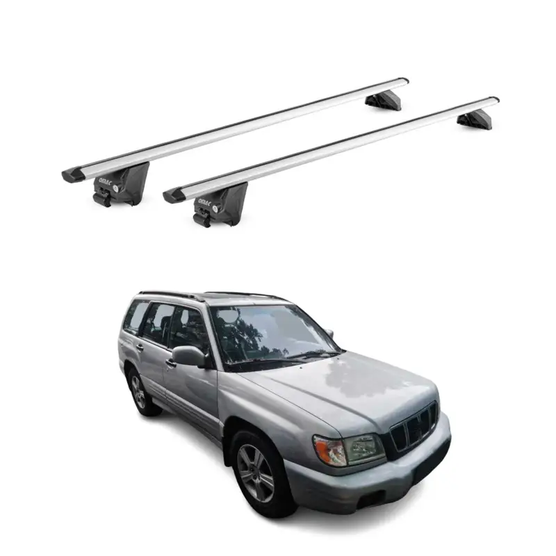 Dachträger Grundtäger für Subaru Forester I 1997-2002 100kg Alu Silber 2tlg ABE Meistverkauft
