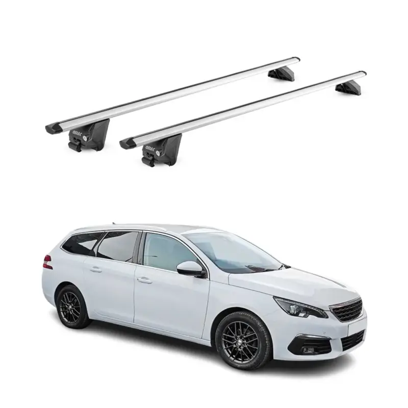 Dachträger Grundtäger für Peugeot 308 Kombi 2013-2021 100kg Alu Silber 2tlg ABE Solange Der Vorrat Reicht