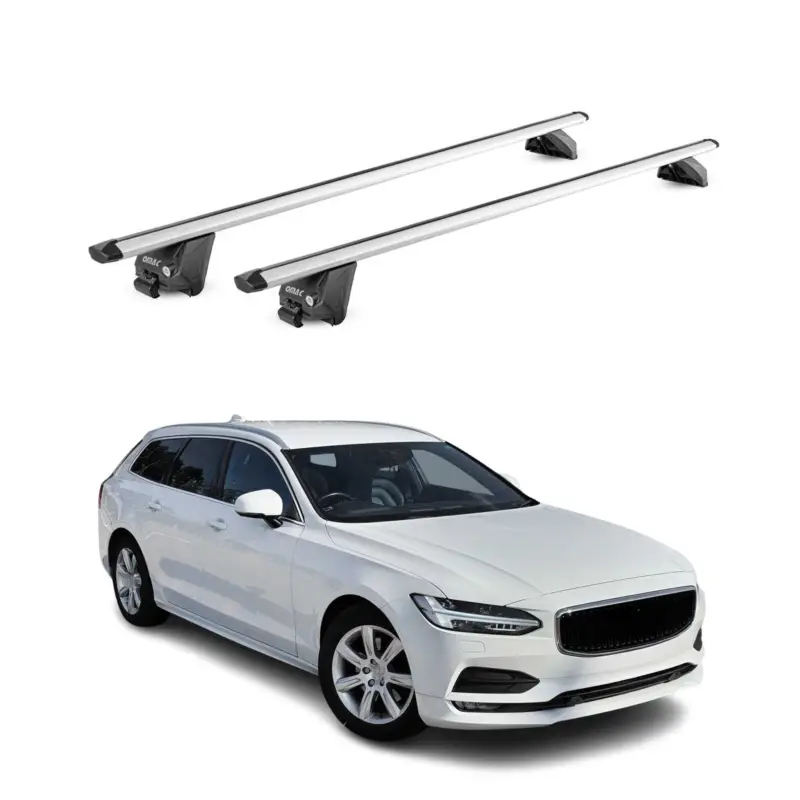 Sichere Zahlung Dachträger Grundtäger für Volvo V90 / V90 Cross Country 2016-2025 Alu Silber 2x