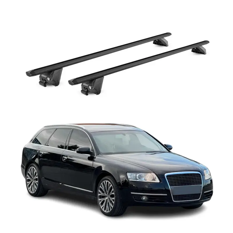 Dachträger Grundtäger für Audi A6 C6 Avant 2005-2011 100kg Alu Schwarz 2 tlg ABE Neue Kollektion