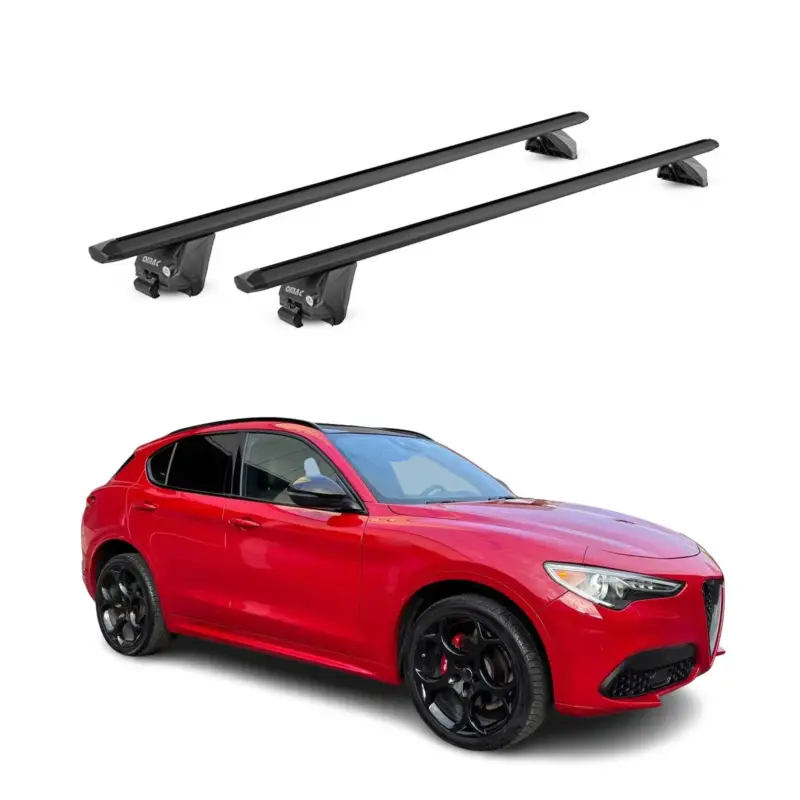 Abverkauf Dachträger Grundtäger für Alfa Romeo Stelvio 2016-2026 100kg Alu Schwarz 2x ABE