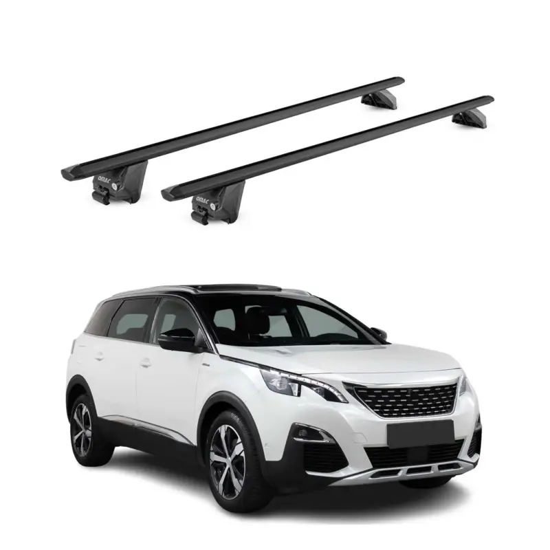 Nur Heute Dachträger Grundtäger für Peugeot 5008 mk2 2017-2024 100kg Alu Schwarz 2 tlg ABE