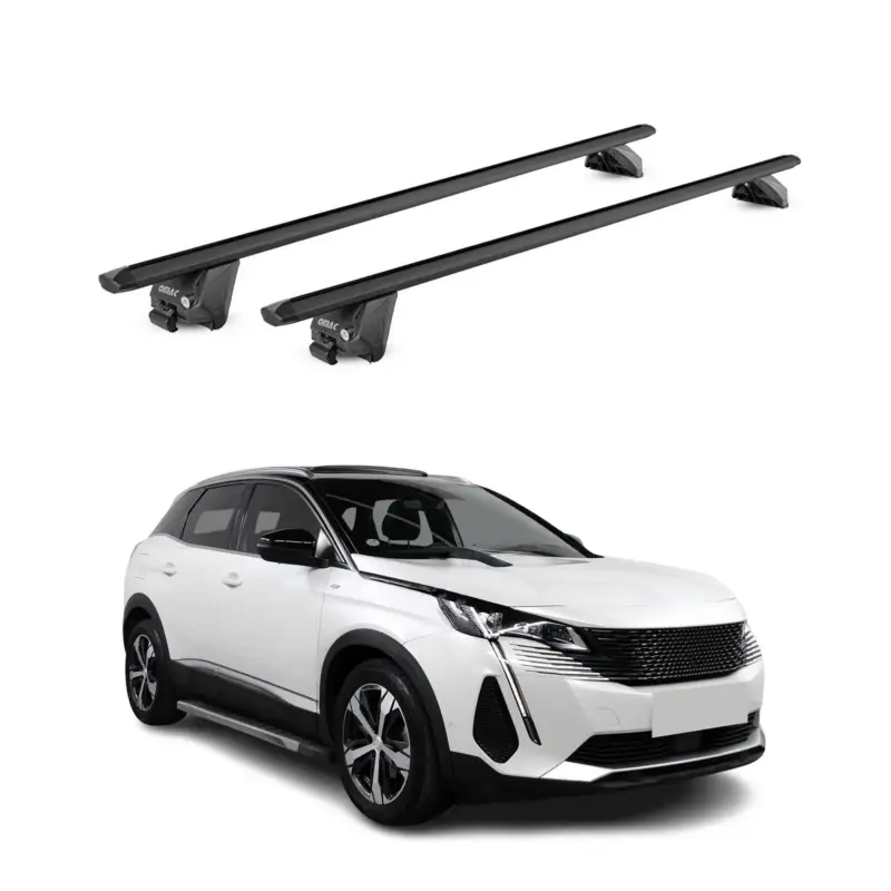 Dachträger Grundtäger für Peugeot 3008 II 2016-2024 100kg Alu Schwarz 2 tlg ABE Sofort Bestellen