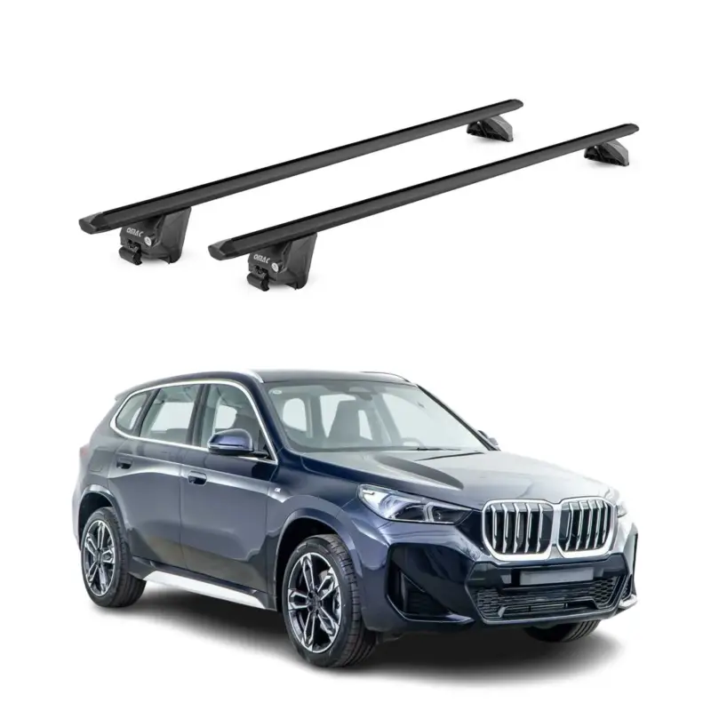 Echt Dachträger Grundtäger für BMW X1 U11 2022-2026 100kg Aluminium Schwarz 2 tlg ABE