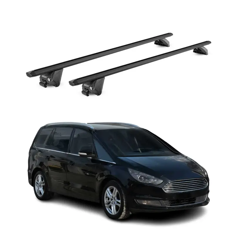 Versand Am Gleichen Tag Dachträger Grundtäger für Ford Galaxy III 2015-2023 100kg Alu Schwarz 2 tlg ABE