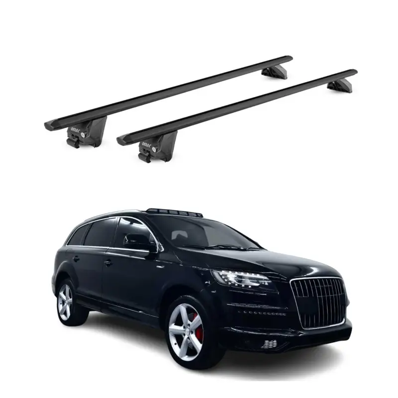 Dachträger Grundtäger für Audi Q7 2005-2015 100kg Aluminium Schwarz 2 tlg ABE Beliebt