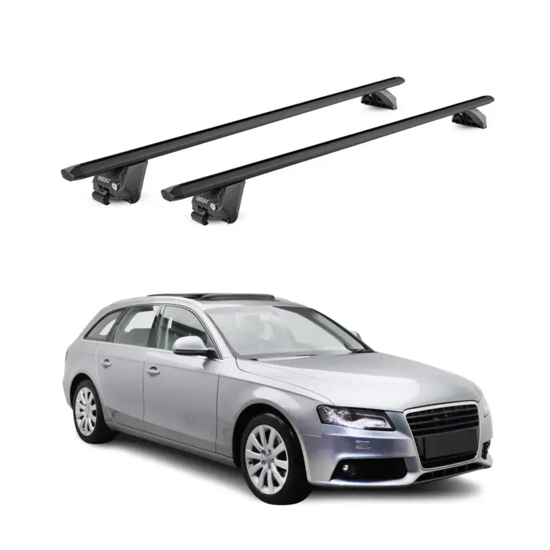 Top-Angebot Dachträger Grundtäger für Audi A4 B8 B9 Avant 2008-2025 100kg Alu Schwarz 2x ABE