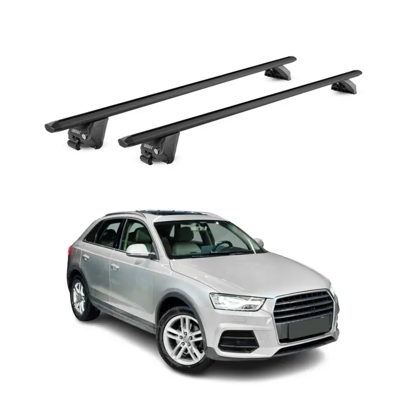 Günstig Dachträger Grundtäger für Audi Q3 mk1 2011-2018 100kg Alu Schwarz 2 tlg ABE
