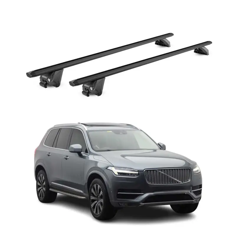 Begrenztes Angebot Dachträger Gepäckträger für Volvo XC90 2015-2026 Aluminium Schwarz 2 tlg ABE