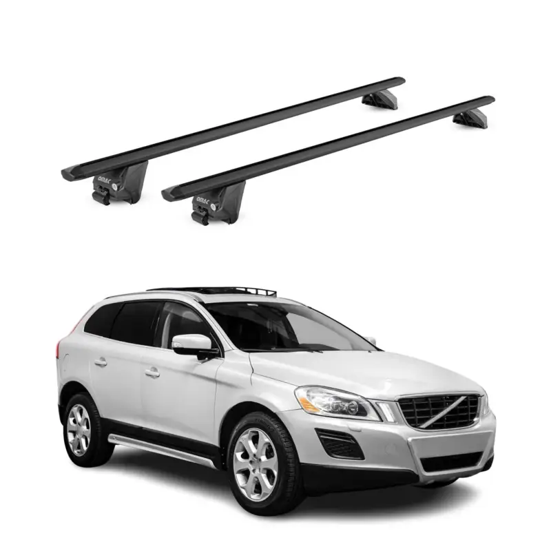 Jetzt Kaufen Dachträger Grundtäger für Volvo XC60 2008-2017 100kg Aluminium Schwarz 2 tlg ABE