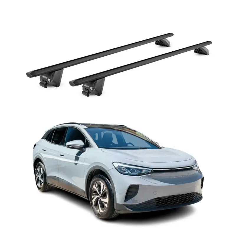 Schneller Versand Dachträger Grundtäger für VW ID.4 2021-2026 100kg Aluminium Schwarz 2 tlg ABE