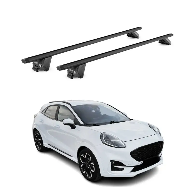 Direktkauf Dachträger Grundtäger für Ford Puma 2019-2026 100kg Aluminium Schwarz 2 tlg ABE