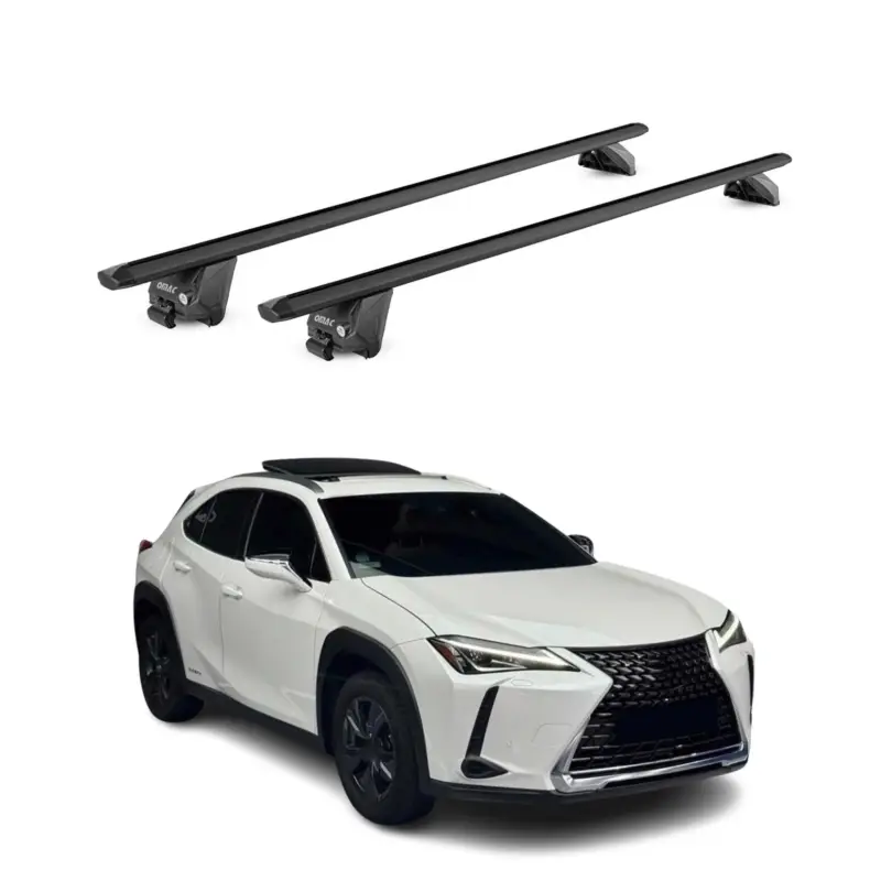 Sichere Zahlung Dachträger Grundtäger für Lexus UX 2019-2026 100kg Aluminium Schwarz 2 tlg ABE