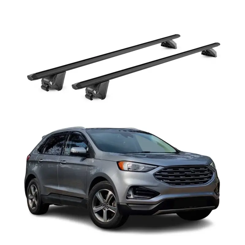 Dachträger Grundtäger für Ford Edge 2016-2021 100kg Aluminium Schwarz 2 tlg ABE Highlight