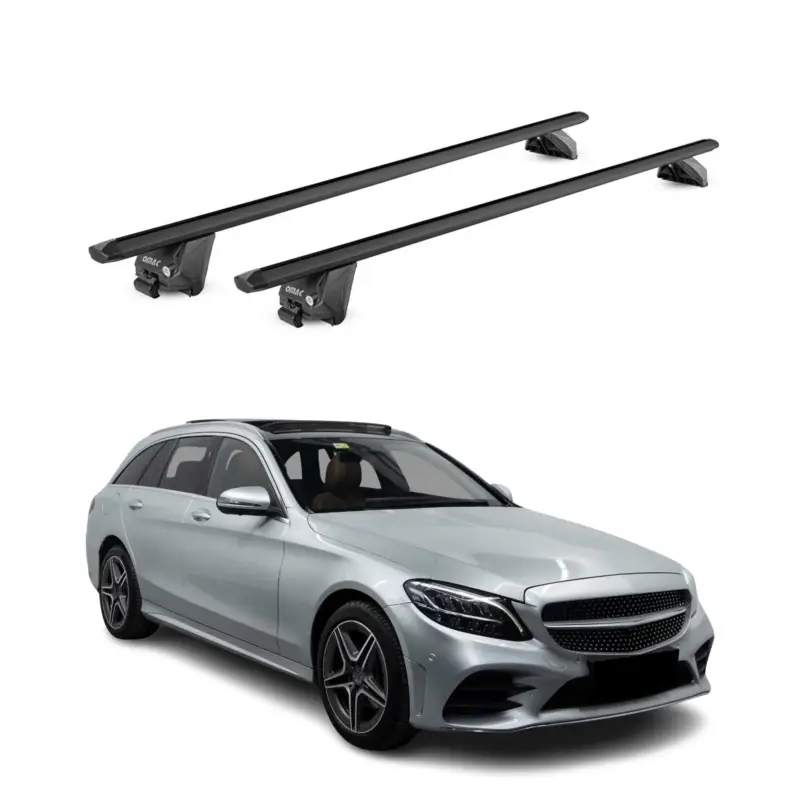 Dachträger für Mercedes C Klasse S205 Kombi 2015-2021 100kg Alu Schwarz 2x ABE Schneller Versand