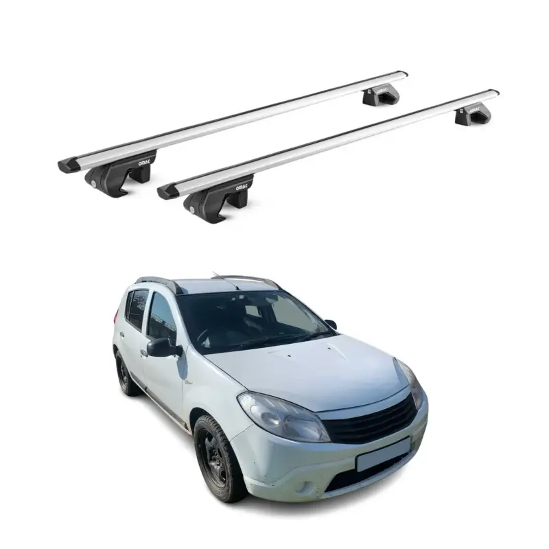 Dachträger Grundtäger für Dacia Sandero Stepway 2010-2017 90kg Alu Silber 2x ABE Nur Für Kurze Zeit