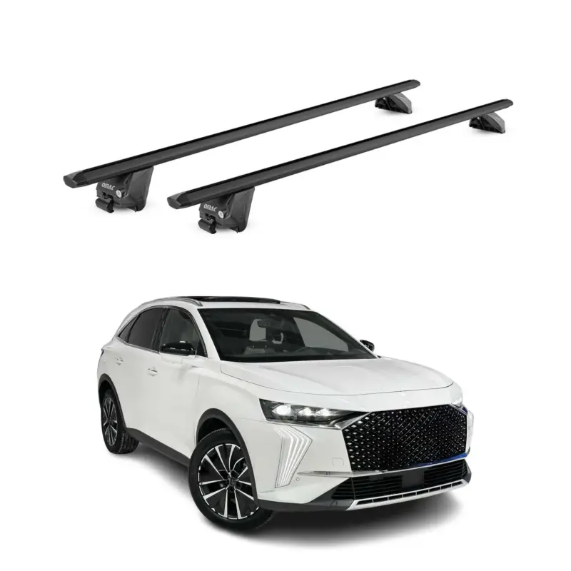 Billig Dachträger Grundtäger für DS7 Crossback / DS 7 2017-2026 100kg Alu Schwarz 2 tlg