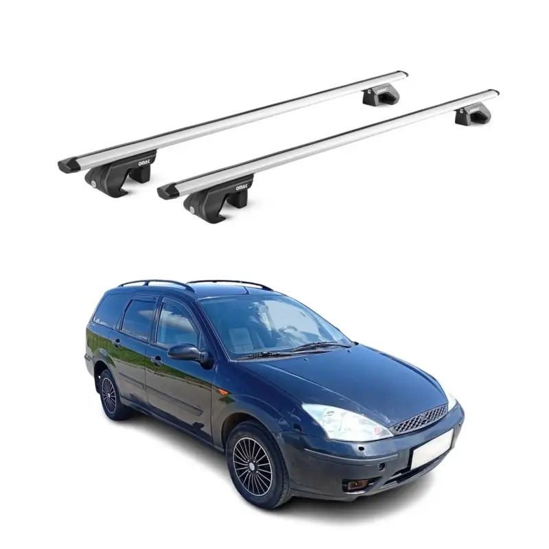 Saisonangebot Dachträger Grundtäger für Ford Focus I II Kombi 1998-2011 90kg Alu Silber 2x ABE