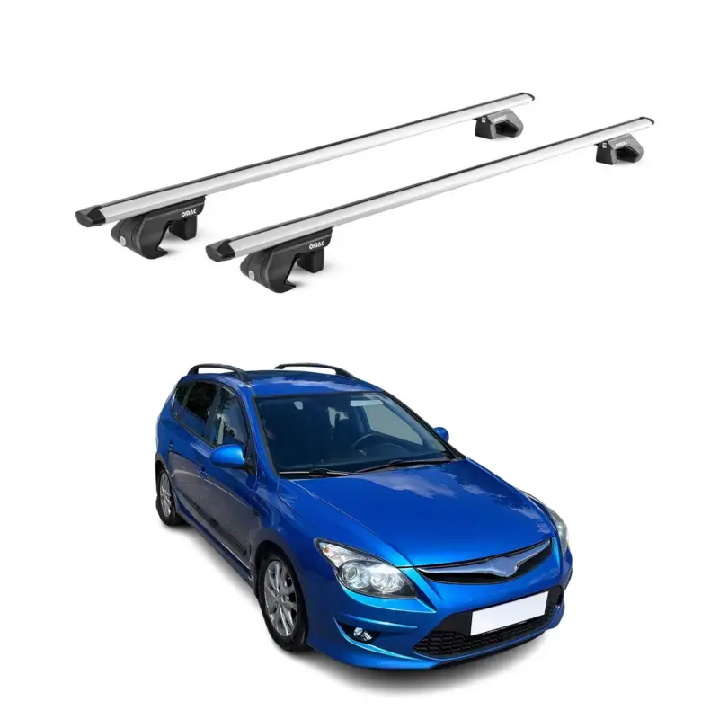 Dachträger Grundtäger für Hyundai i30 Kombi 2007-2012 90kg Alu Silber 2 tlg ABE Mega-Angebot