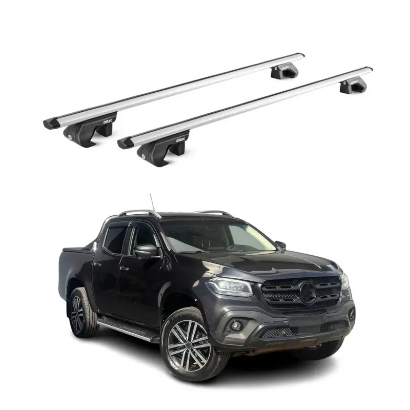 Sichere Zahlung Dachträger Grundtäger für Mercedes X Klasse 470 2017-2020 90kg Alu Silber 2x ABE