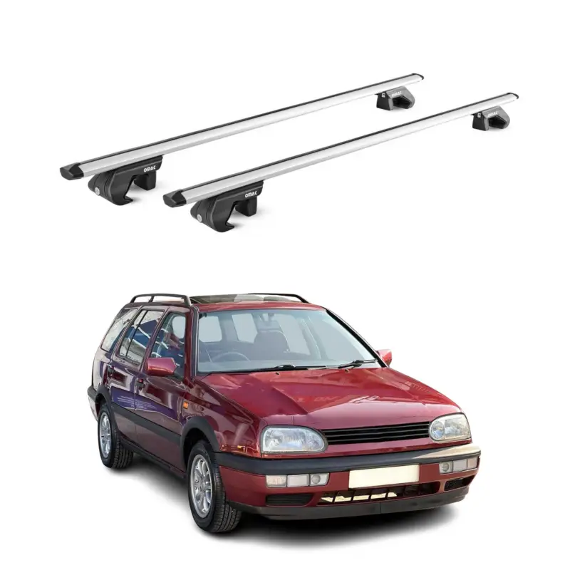 Meistverkauft Dachträger für VW Golf III IV Kombi 1993-2006 90kg Aluminium Silber 2x ABE