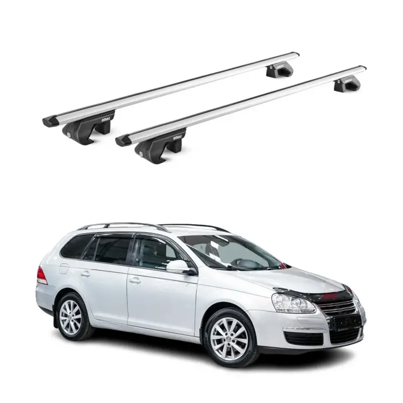 Geprüft Dachträger für VW Golf Kombi Alltrack 2007-2020 90kg Aluminium Silber 2x ABE