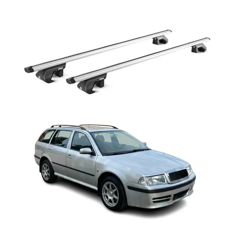 Dachträger Grundtäger für Skoda Octavia Kombi 1998-2020 90kg Alu Silber 2x ABE Schnäppchen