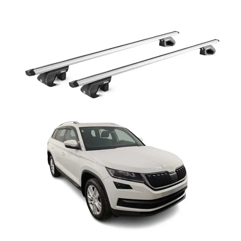 Top-Preis Dachträger Grundtäger für Skoda Kodiaq 2016-2024 90kg Aluminium Silber 2 tlg ABE
