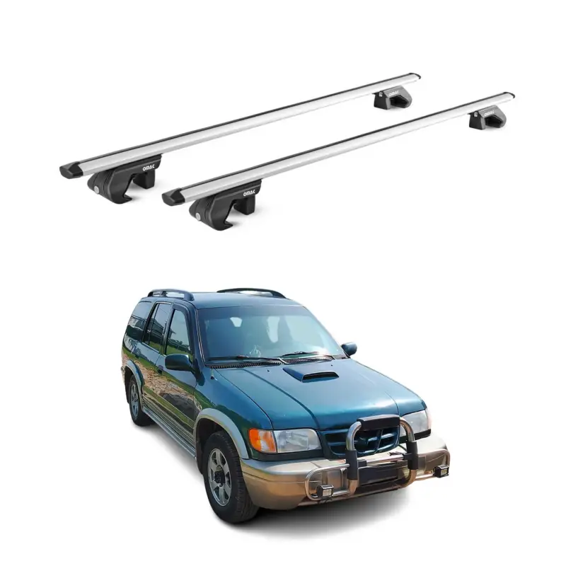 Dachträger Grundtäger für Kia Sportage JA 1993-2004 90kg Alu Silber 2 tlg ABE Zertifiziert