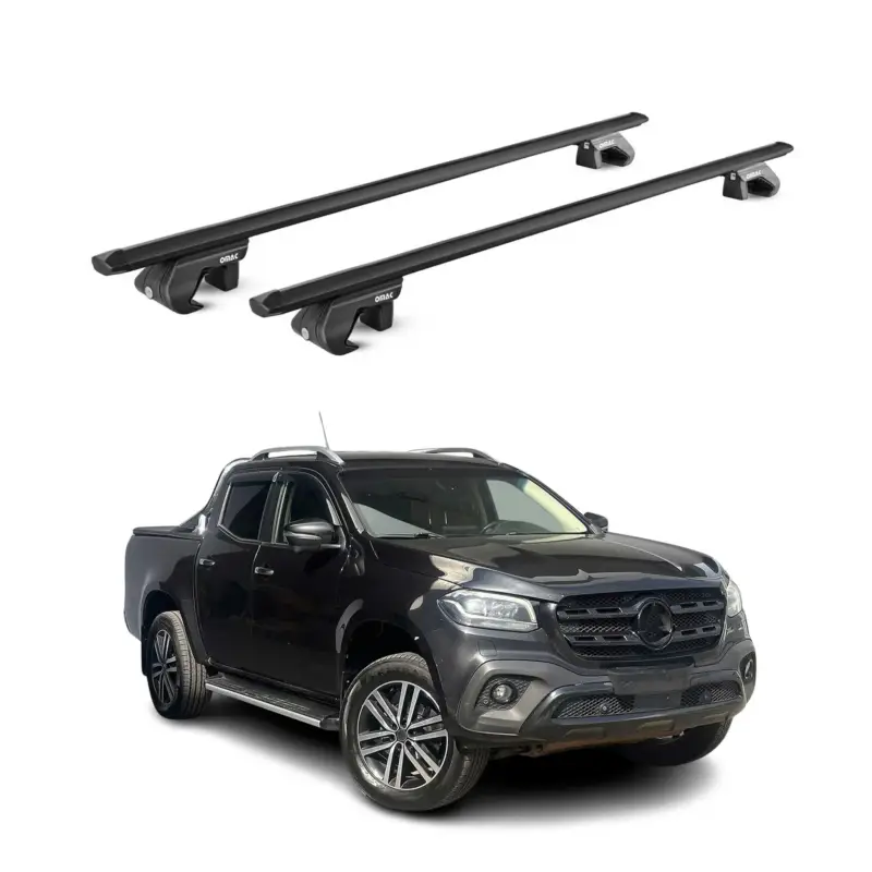 Dachträger Grundtäger für Mercedes X Klasse 470 2017-2020 90kg Alu Schwarz ABE Preiswert