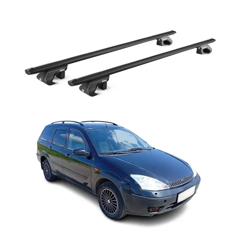 Dachträger Grundtäger für Ford Focus I II Kombi 1998-2011 90kg Alu Schwarz ABE Ausverkauf