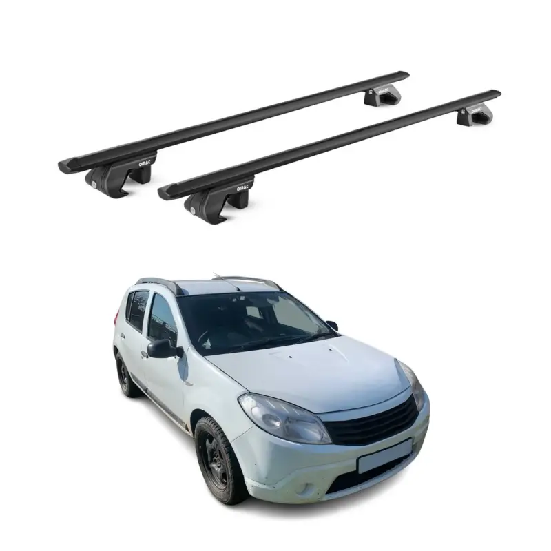 Neue Kollektion Dachträger Grundtäger für Dacia Sandero Stepway 2010-2026 90kg Alu Schwarz ABE