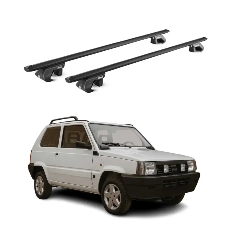 Sichere Zahlung Dachträger Grundtäger für Fiat Panda I 1999-2003 3 tür 90kg Alu Schwarz 2x ABE